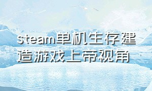 steam单机生存建造游戏上帝视角