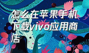 怎么在苹果手机下载vivo应用商店