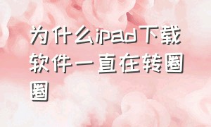 为什么ipad下载软件一直在转圈圈