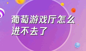 葡萄游戏厅怎么进不去了