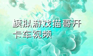 模拟游戏猫哥开卡车视频（模拟游戏猫哥开卡车视频大全）