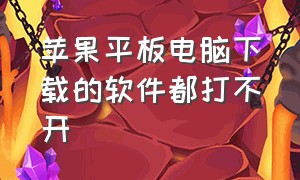 苹果平板电脑下载的软件都打不开