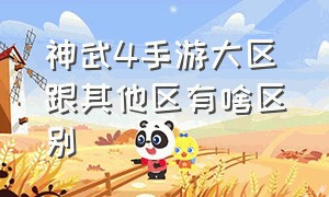 神武4手游大区跟其他区有啥区别