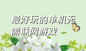 最好玩的单机无需联网游戏（好玩单机生存无需联网的游戏）