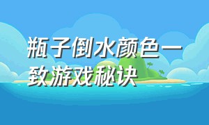 瓶子倒水颜色一致游戏秘诀