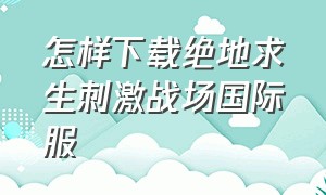 怎样下载绝地求生刺激战场国际服