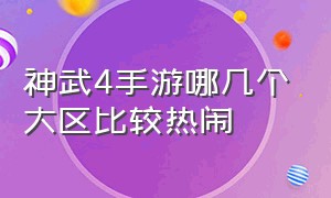 神武4手游哪几个大区比较热闹（神武4手游哪个区最火人最多）