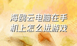 海鸥云电脑在手机上怎么进游戏