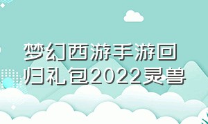 梦幻西游手游回归礼包2022灵兽（梦幻西游手游2024新出的活动）