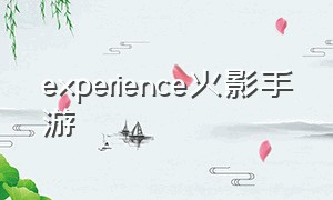 experience火影手游