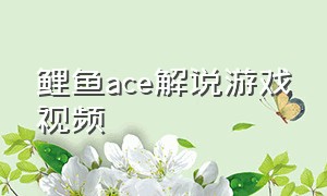 鲤鱼ace解说游戏视频