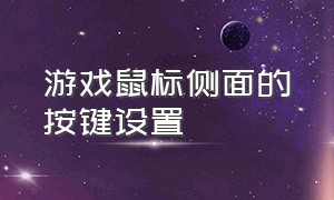 游戏鼠标侧面的按键设置