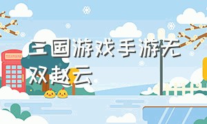 三国游戏手游无双赵云