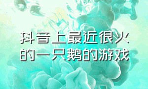 抖音上最近很火的一只鹅的游戏