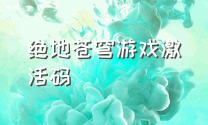 绝地苍穹游戏激活码