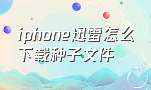 iphone迅雷怎么下载种子文件（苹果手机如何使用迅雷下载链接）