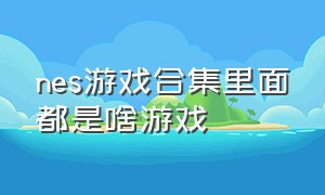 nes游戏合集里面都是啥游戏