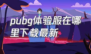 pubg体验服在哪里下载最新