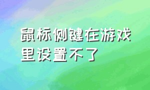 鼠标侧键在游戏里设置不了