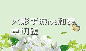 火影手游ios和安卓切磋