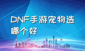 dnf手游宠物选哪个好