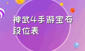 神武4手游宝石段位表