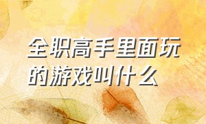 全职高手里面玩的游戏叫什么（全职高手的游戏名字叫啥）