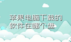 苹果电脑下载的软件在哪个盘（苹果电脑下载后的软件在哪）