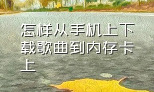 怎样从手机上下载歌曲到内存卡上