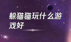 躲猫猫玩什么游戏好（躲猫猫游戏）