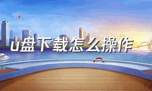 u盘下载怎么操作