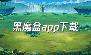 黑魔盒app下载