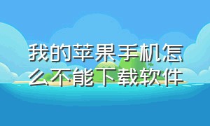 我的苹果手机怎么不能下载软件