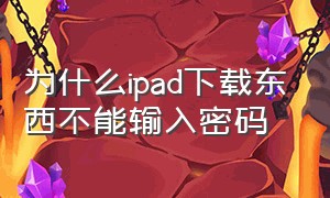 为什么ipad下载东西不能输入密码（IPAD为什么不能下载钉钉）
