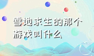 雪地求生的那个游戏叫什么