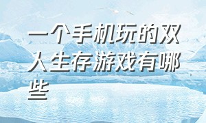 一个手机玩的双人生存游戏有哪些