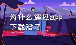 为什么遇见app 下载没了