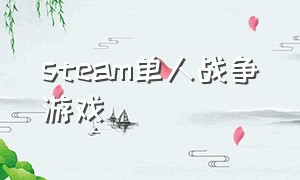 steam单人战争游戏（steam免费单人战争游戏）