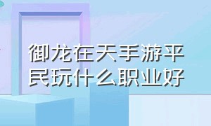 御龙在天手游平民玩什么职业好