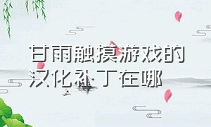 甘雨触摸游戏的汉化补丁在哪