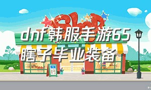 dnf韩服手游65瞎子毕业装备