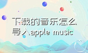 下载的音乐怎么导入apple music