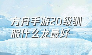 方舟手游20级驯服什么龙最好