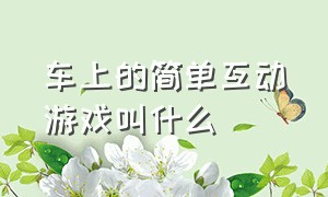 车上的简单互动游戏叫什么（车上互动游戏活跃气氛名称）