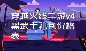 穿越火线手游v4黑武士礼包价格表