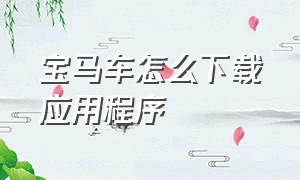 宝马车怎么下载应用程序