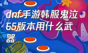 dnf手游韩服鬼泣65版本用什么武器