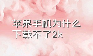 苹果手机为什么下载不了2k