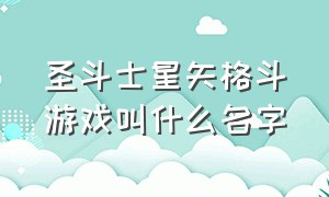 圣斗士星矢格斗游戏叫什么名字（圣斗士星矢所有游戏名字）