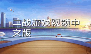 二战游戏视频中文版